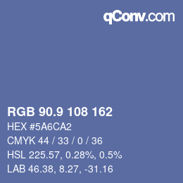 カラーコード: RGB 90.9 108 162 | qconv.com