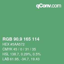 カラーコード: RGB 90.9 165 114 | qconv.com