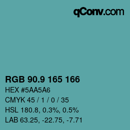 カラーコード: RGB 90.9 165 166 | qconv.com