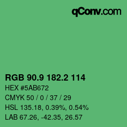 カラーコード: RGB 90.9 182.2 114 | qconv.com