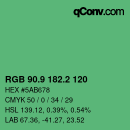 カラーコード: RGB 90.9 182.2 120 | qconv.com