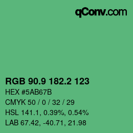 カラーコード: RGB 90.9 182.2 123 | qconv.com