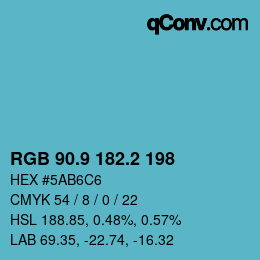 Color code: RGB 90.9 182.2 198 | qconv.com
