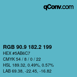 Color code: RGB 90.9 182.2 199 | qconv.com