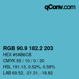 カラーコード: RGB 90.9 182.2 203 | qconv.com