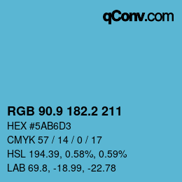 Color code: RGB 90.9 182.2 211 | qconv.com