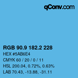 Farbcode: RGB 90.9 182.2 228 | qconv.com