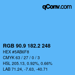 Color code: RGB 90.9 182.2 248 | qconv.com