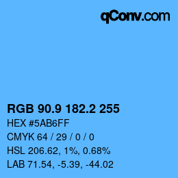 Color code: RGB 90.9 182.2 255 | qconv.com