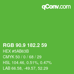 カラーコード: RGB 90.9 182.2 59 | qconv.com