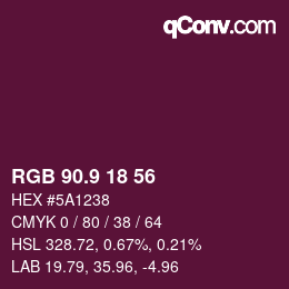 カラーコード: RGB 90.9 18 56 | qconv.com