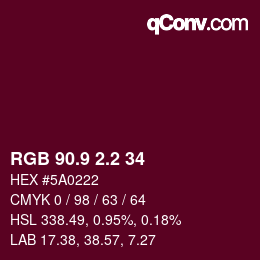 カラーコード: RGB 90.9 2.2 34 | qconv.com