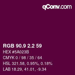 カラーコード: RGB 90.9 2.2 59 | qconv.com