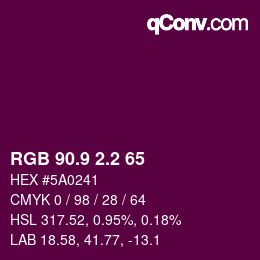 カラーコード: RGB 90.9 2.2 65 | qconv.com