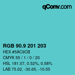 Color code: RGB 90.9 201 203 | qconv.com