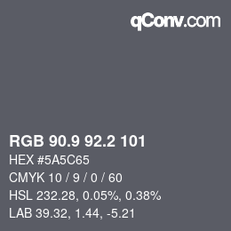 Color code: RGB 90.9 92.2 101 | qconv.com