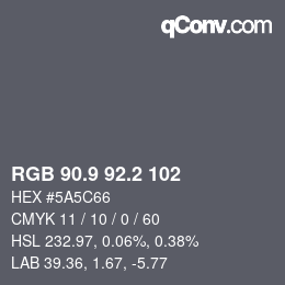 Color code: RGB 90.9 92.2 102 | qconv.com