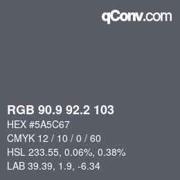 Color code: RGB 90.9 92.2 103 | qconv.com