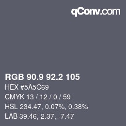 Color code: RGB 90.9 92.2 105 | qconv.com