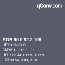 カラーコード: RGB 90.9 92.2 108 | qconv.com