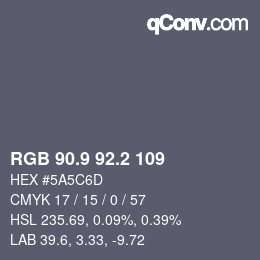 カラーコード: RGB 90.9 92.2 109 | qconv.com