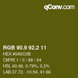カラーコード: RGB 90.9 92.2 11 | qconv.com