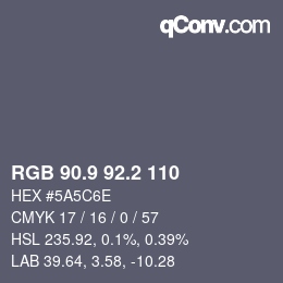 Color code: RGB 90.9 92.2 110 | qconv.com