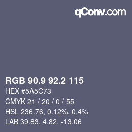 カラーコード: RGB 90.9 92.2 115 | qconv.com