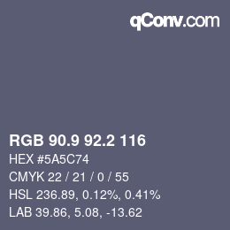 Color code: RGB 90.9 92.2 116 | qconv.com