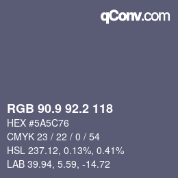Color code: RGB 90.9 92.2 118 | qconv.com