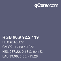 カラーコード: RGB 90.9 92.2 119 | qconv.com