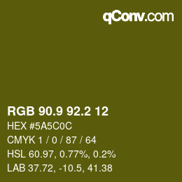 カラーコード: RGB 90.9 92.2 12 | qconv.com