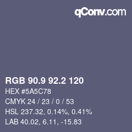 Color code: RGB 90.9 92.2 120 | qconv.com