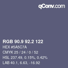 Color code: RGB 90.9 92.2 122 | qconv.com
