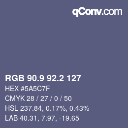 Color code: RGB 90.9 92.2 127 | qconv.com