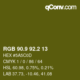 カラーコード: RGB 90.9 92.2 13 | qconv.com