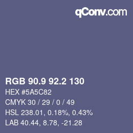 Color code: RGB 90.9 92.2 130 | qconv.com