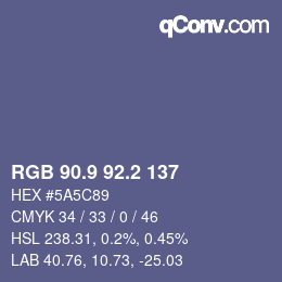 Color code: RGB 90.9 92.2 137 | qconv.com