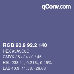 Color code: RGB 90.9 92.2 140 | qconv.com