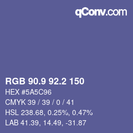 Color code: RGB 90.9 92.2 150 | qconv.com