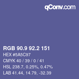 カラーコード: RGB 90.9 92.2 151 | qconv.com