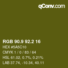 カラーコード: RGB 90.9 92.2 16 | qconv.com