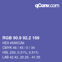カラーコード: RGB 90.9 92.2 169 | qconv.com