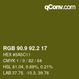 カラーコード: RGB 90.9 92.2 17 | qconv.com