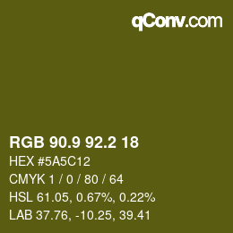 カラーコード: RGB 90.9 92.2 18 | qconv.com