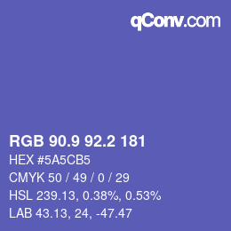 カラーコード: RGB 90.9 92.2 181 | qconv.com