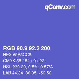 カラーコード: RGB 90.9 92.2 200 | qconv.com