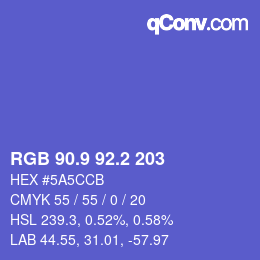 カラーコード: RGB 90.9 92.2 203 | qconv.com