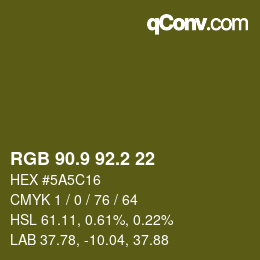 カラーコード: RGB 90.9 92.2 22 | qconv.com
