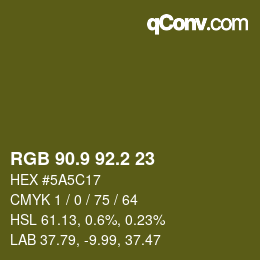 カラーコード: RGB 90.9 92.2 23 | qconv.com